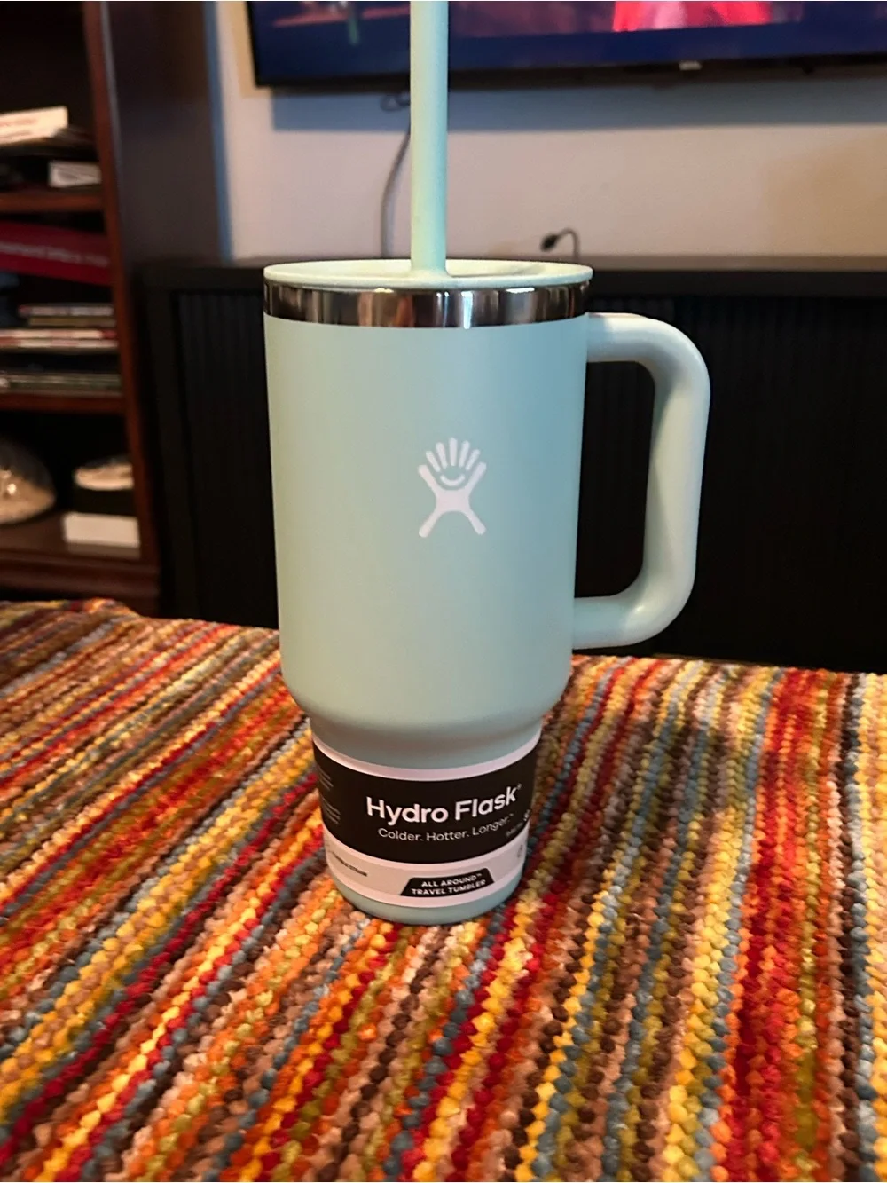 Hydro Flask Travel Tumbler turquoise with flex straw new